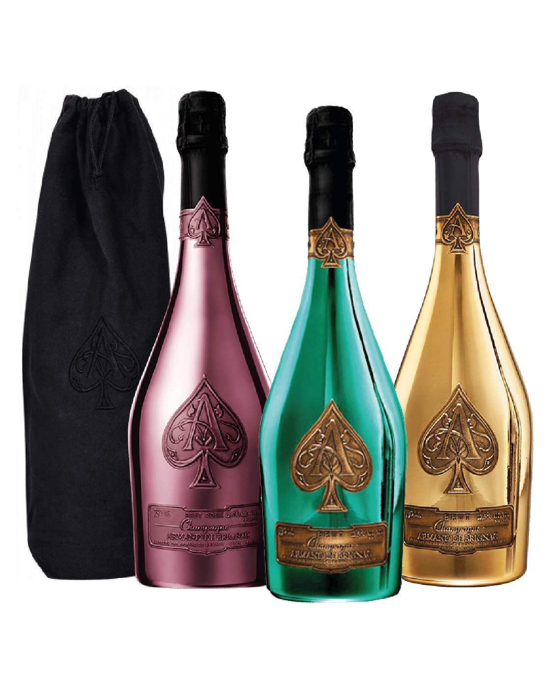 Armand de Brignac Bundle Gold - Rosé - Limited (Velvet Bag) 75cl