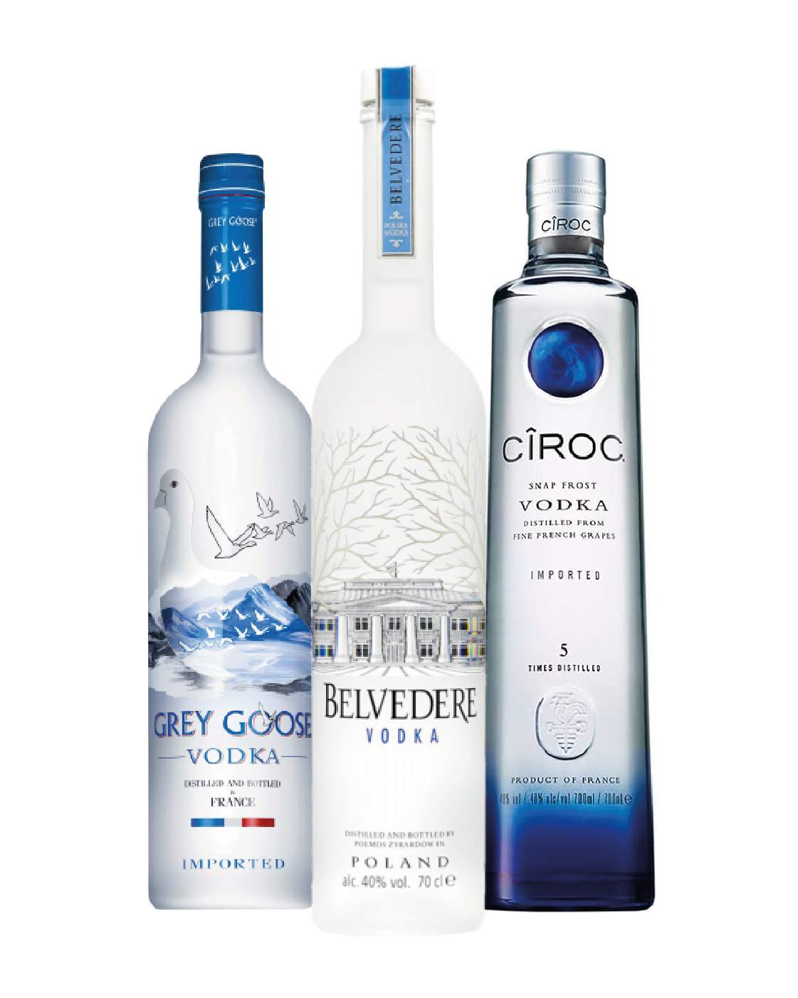 Belvedere - Ciroc - Grey Goose Bundle 70cl x 3