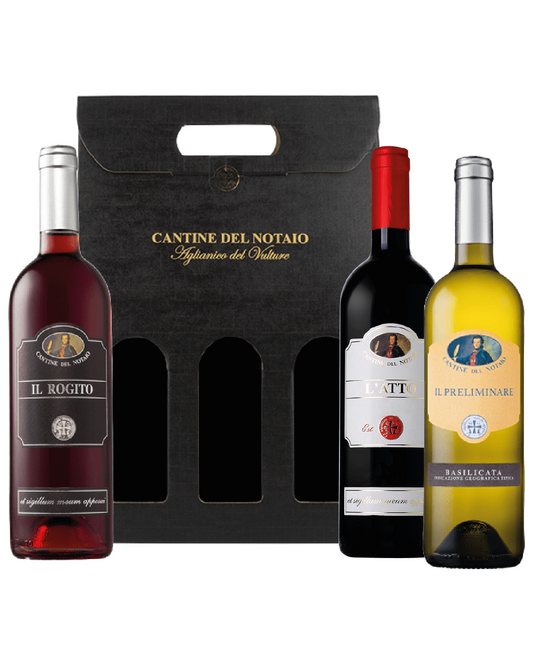 Confezione regalo Cantine del Notaio L'Atto - Il Rogito - Preliminare 75 cl