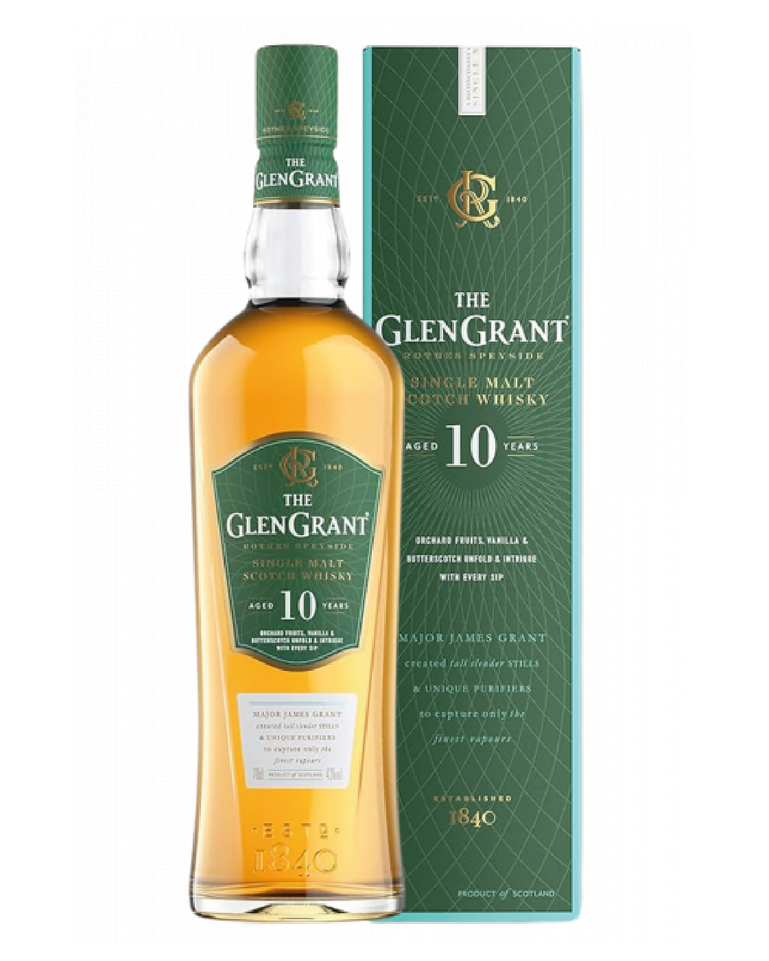 The Glen Grant Speyside Single Malt Scotch Whiskey 10 YO 70cl Astucciato