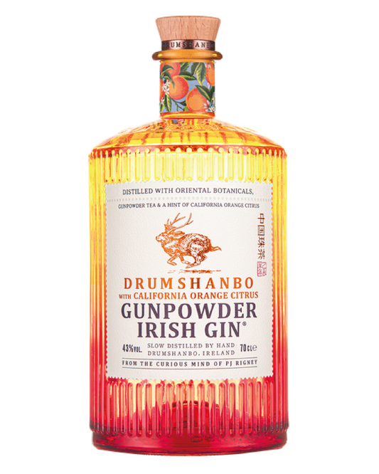 Gin irlandais Gunpowder aux agrumes d'orange de Californie 70cl