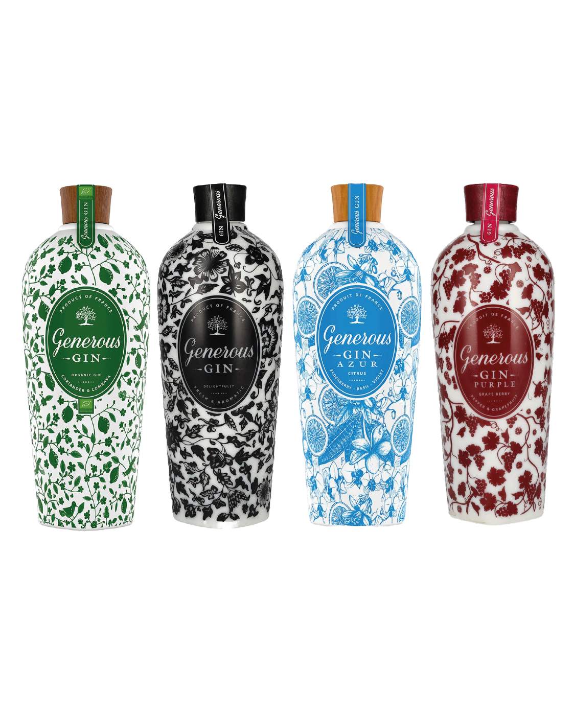Generous Gin Bundle Original - Azur - Purple - Organic 70cl