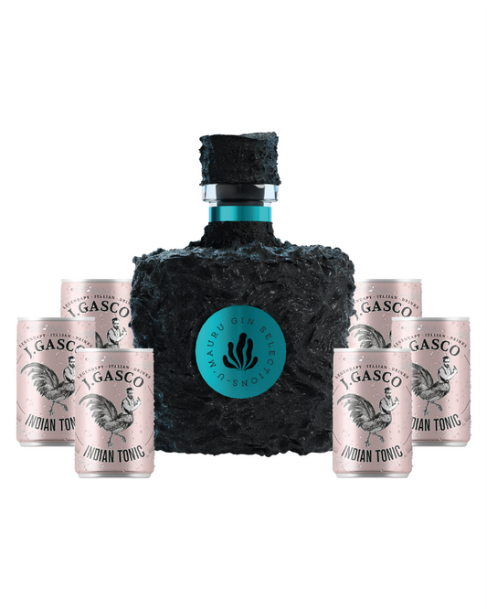 U’Mauru gin 19.9 Blu Selection 50cl + 6 Toniche J.Gasco Indian 15cl OMAGGIO