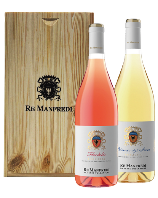 King Manfredi Wooden Box with White - Rosé