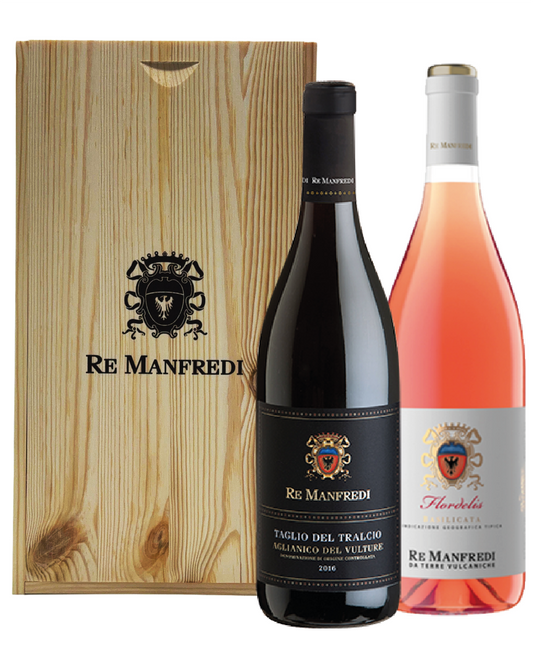 King Manfredi Wooden Box with Rosé - Red
