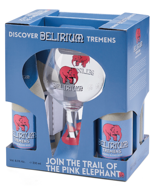 Delirium Tremens Gift Pack 4bt 33cl with glass