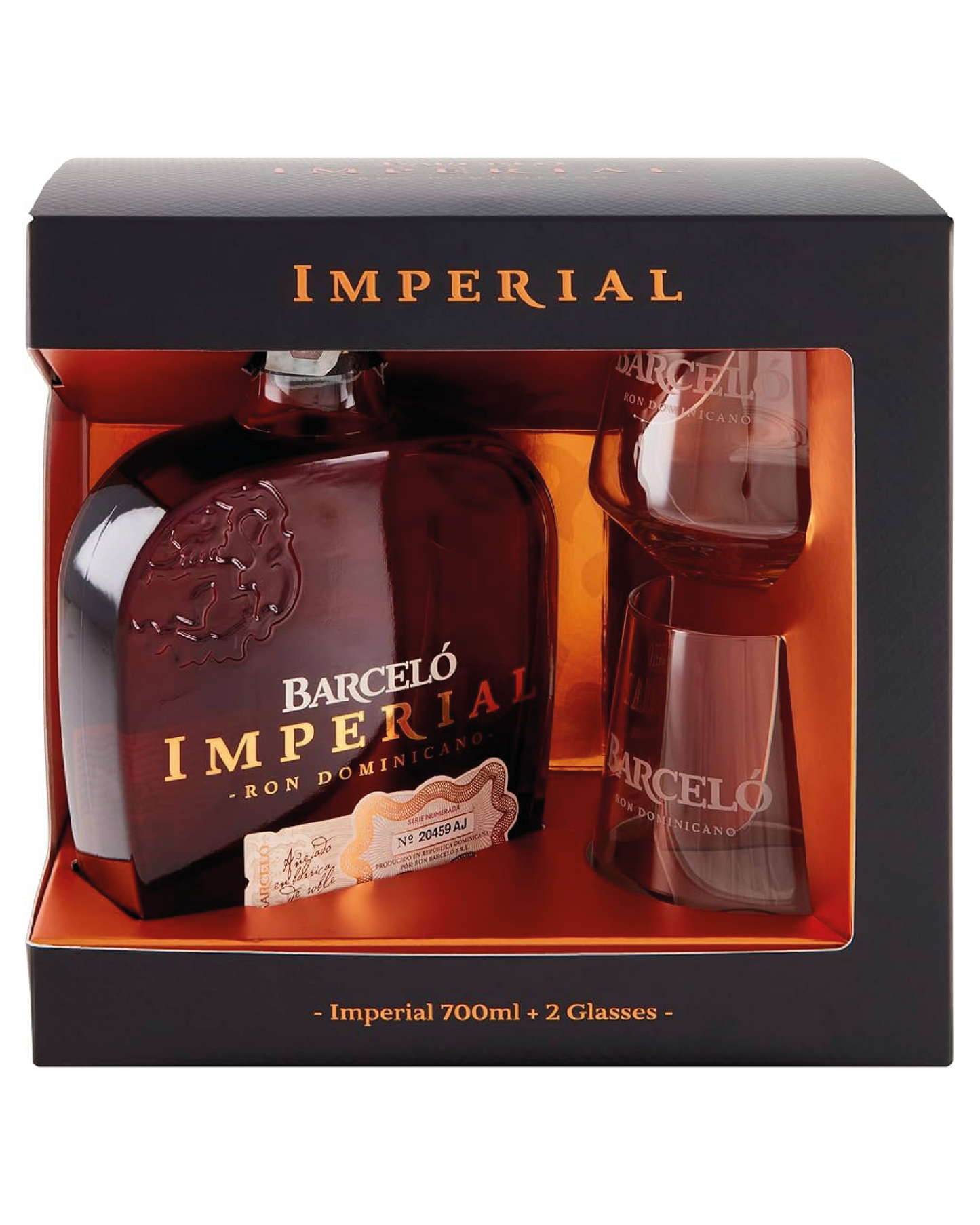 Barceló Imperial Ron 70cl con 2 bicchieri