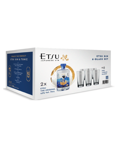 ETSU Gin original Box 2 bottiglie 70cl + 6 bicchieri