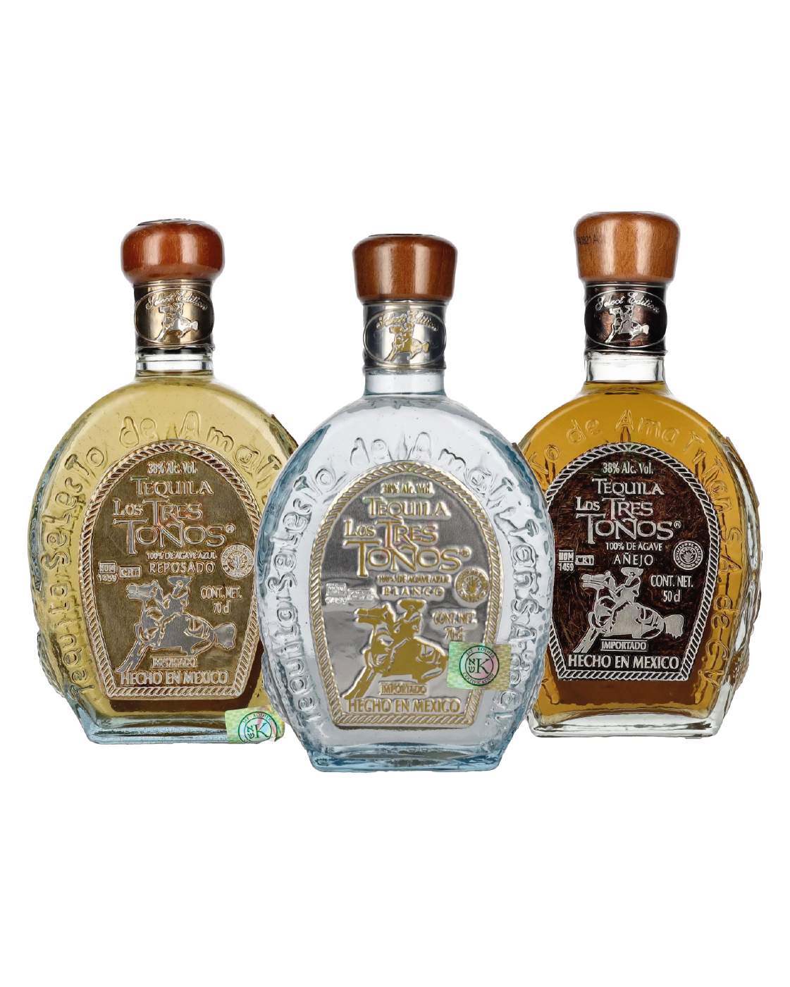 Los Tres Tonos Bundle Blanco - Anejo - Reposado 70cl x 3 