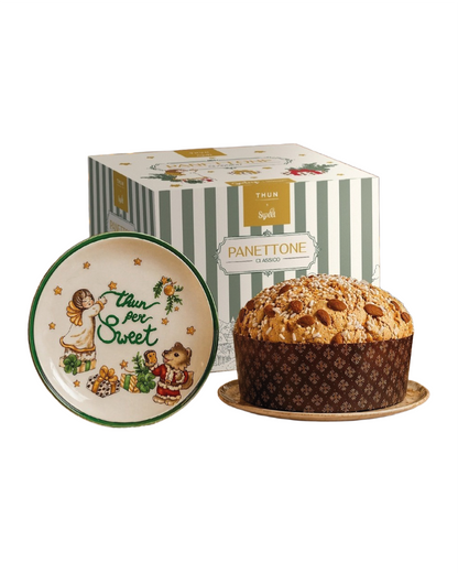 Panettone Artigianale THUN x Sweet 750g con piatto decorato in ceramica THUN
